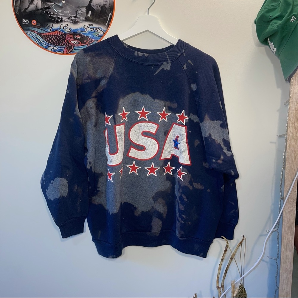 USA bleached navy crew